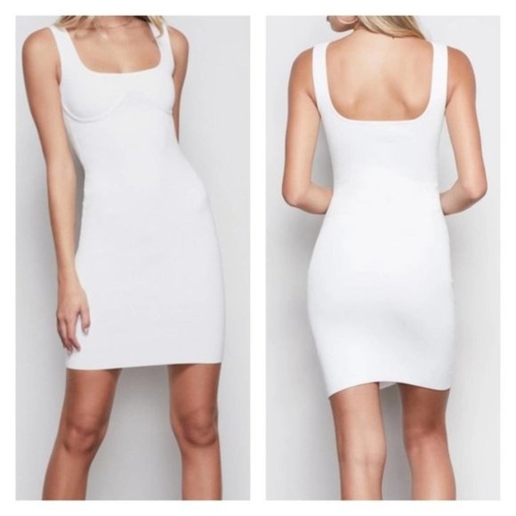 Good American Dresses & Skirts - NWT Good American Bodycon Underwire Mini Dress Open White Size 2 Medium